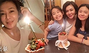 关之琳提前庆54岁生日 晒与钟镇涛两女儿合照