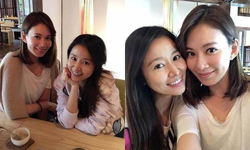 林心如挺孕肚与闺蜜聚会 精致小脸气色好